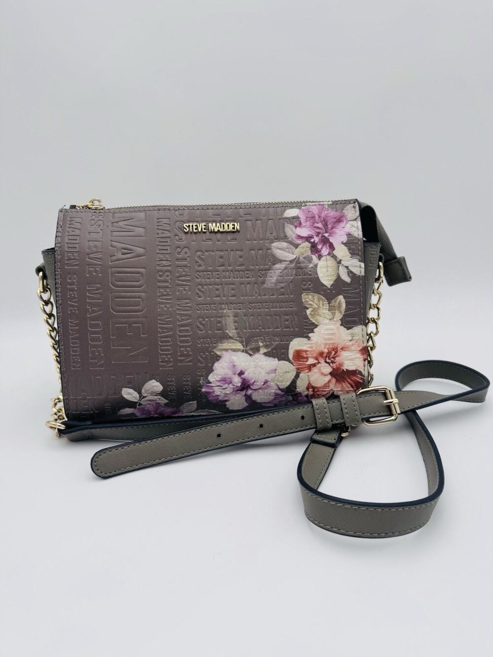 Steve Madden floral embossed crossbody bag adjustable strap